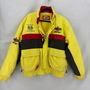 Vintage Pennzoil Racing Jacket Mens Large NASCAR Yellow Black 1994 Top Ten
